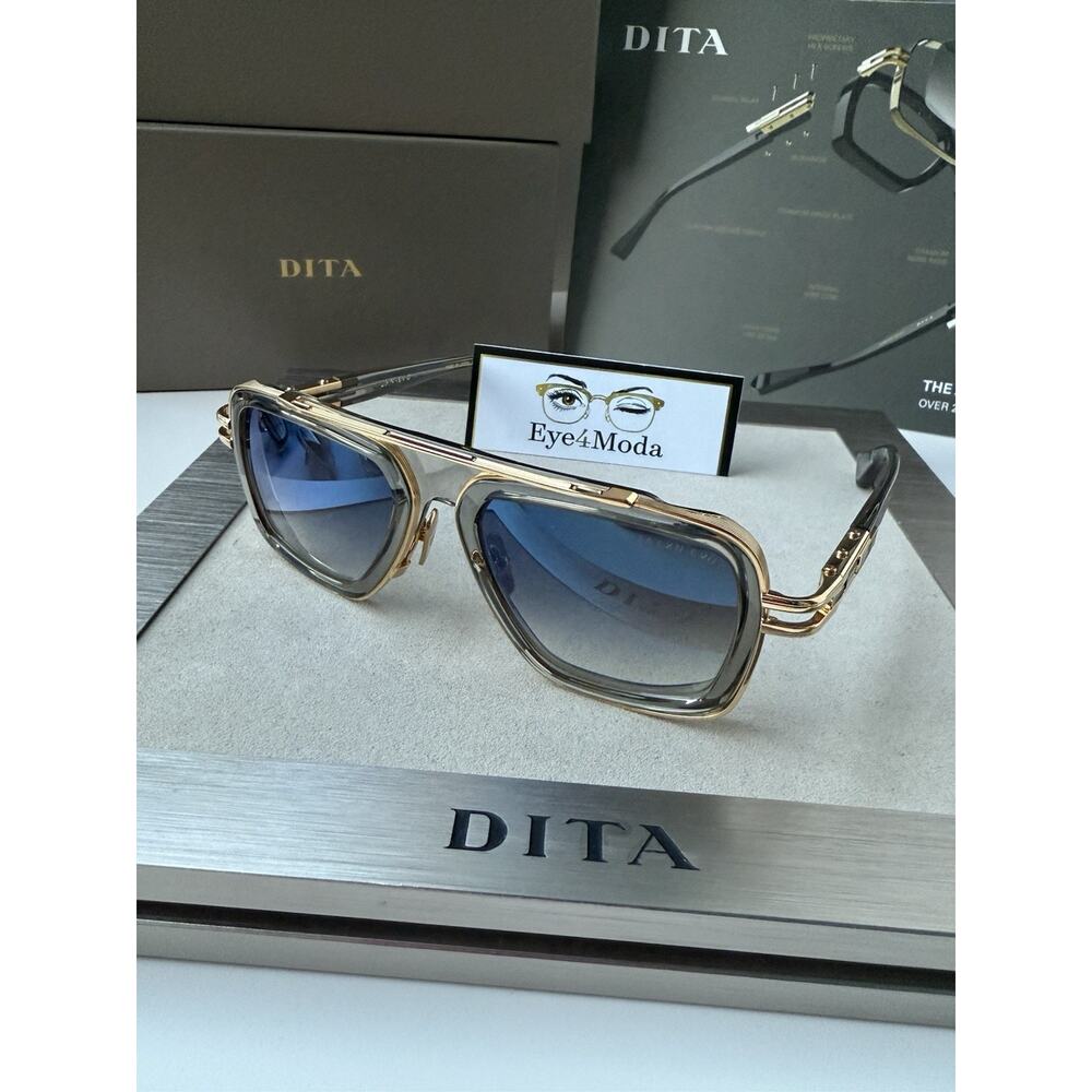DITA Sunglasses LXN-EVO DTS403-A-02 Crystal Grey White Gold Blue Flash Mirror - Picture 10 of 11